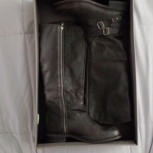 Black leather boots